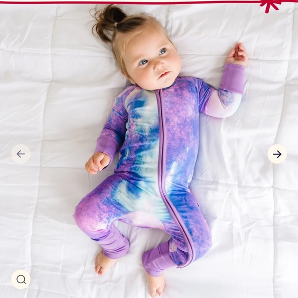 Little Sleepies Purple Watercolor Zippy Size 18-24 - Picture 2 of 7
